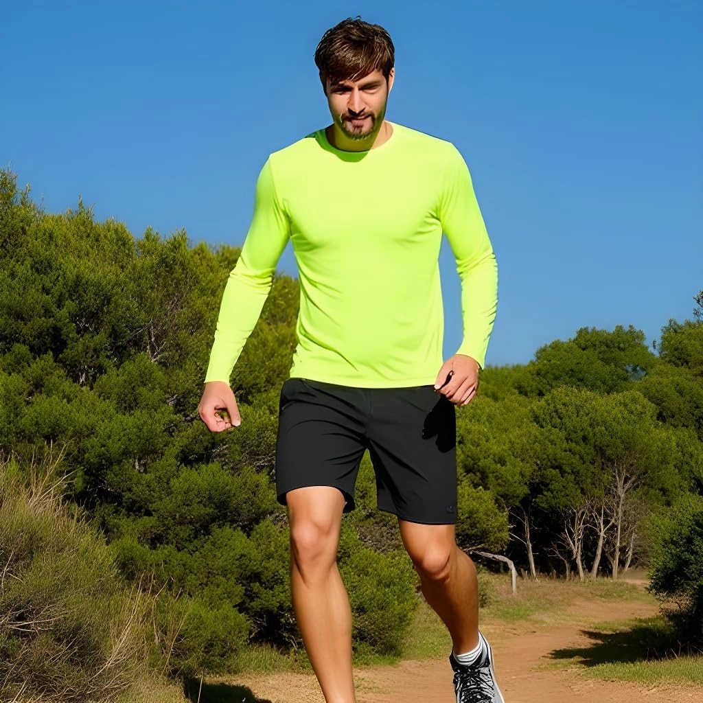 INGEAR Men's UPF 50  Long Sleeve Sun Shirt, Quick-Dry UV Protection Rash Guard for Fishing, Hiking, Swimming