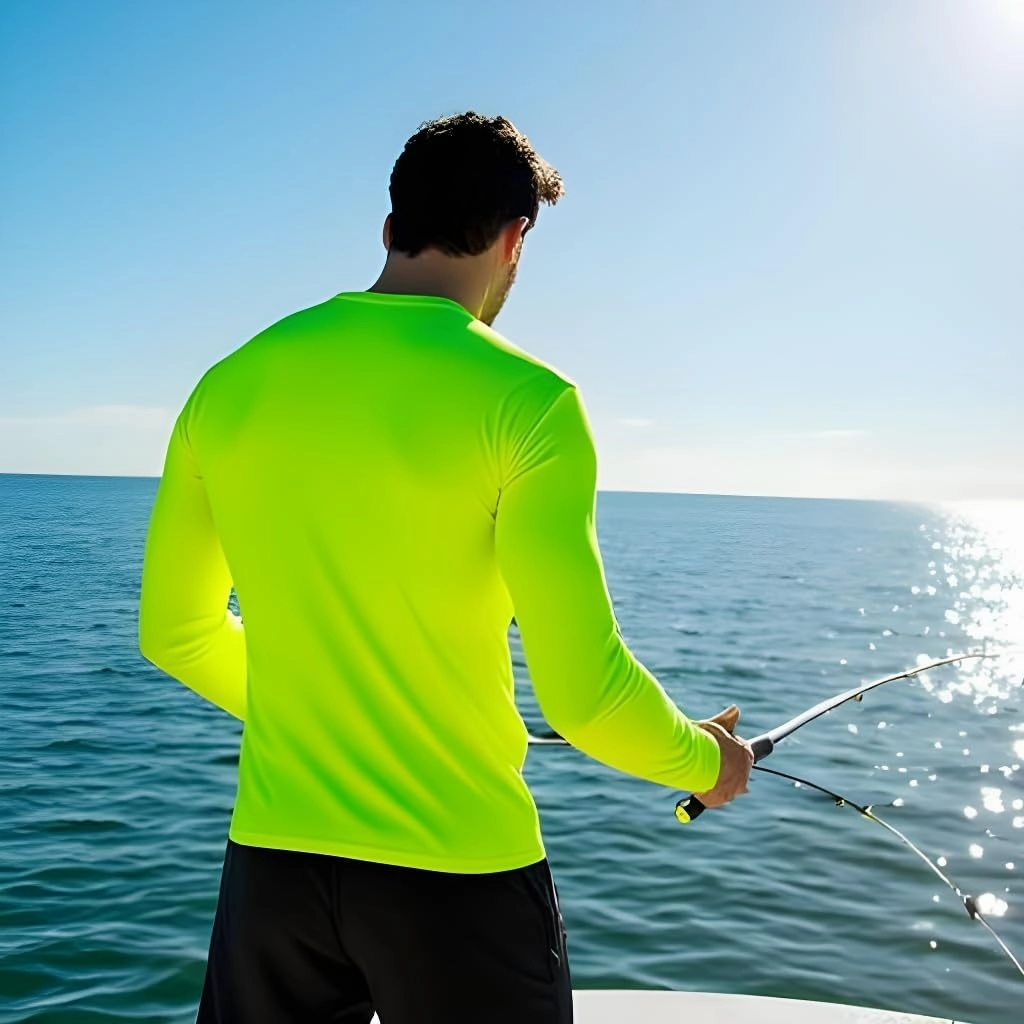 INGEAR Men's UPF 50  Long Sleeve Sun Shirt, Quick-Dry UV Protection Rash Guard for Fishing, Hiking, Swimming