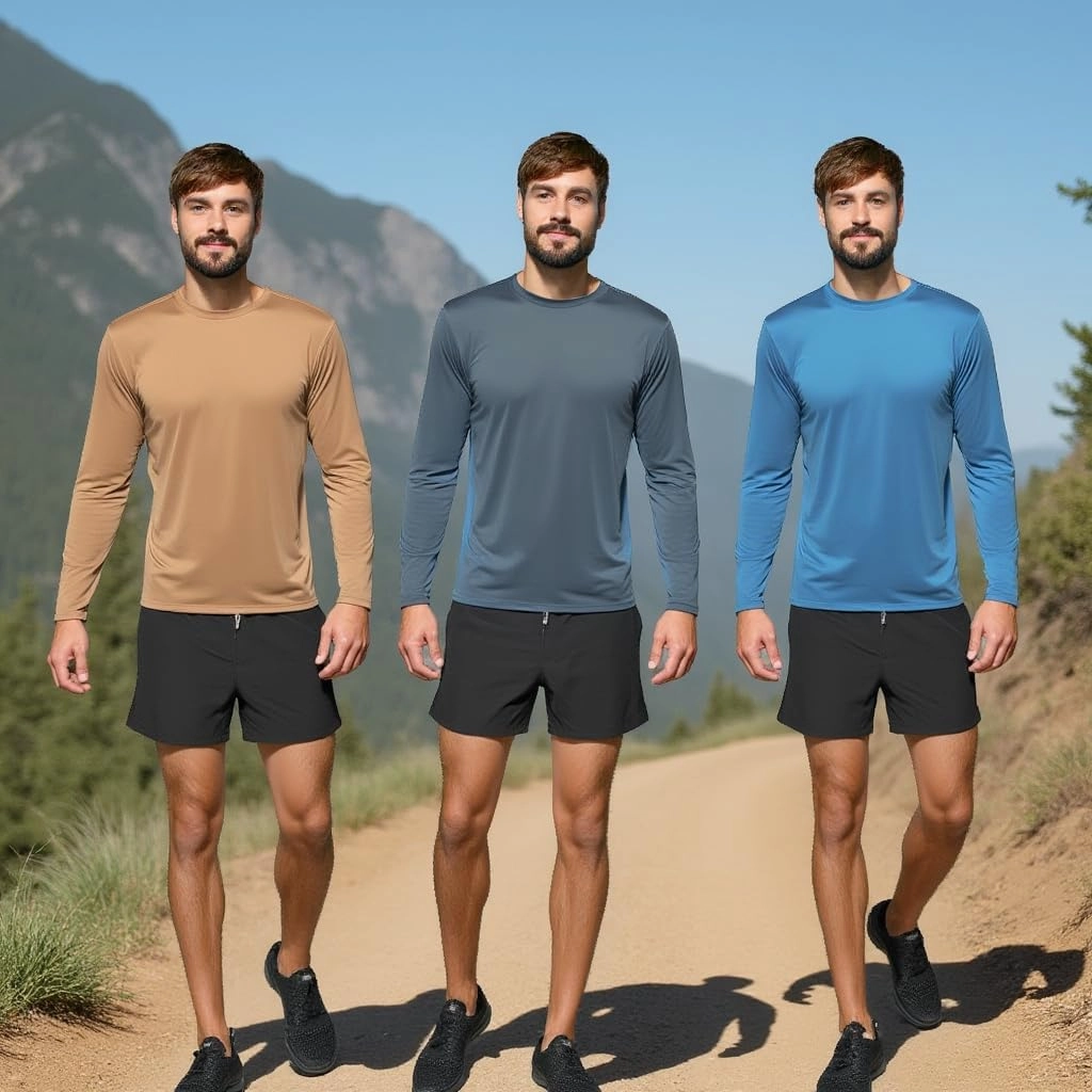 INGEAR Men's UPF 50  Long Sleeve Sun Shirt, Quick-Dry UV Protection Rash Guard for Fishing, Hiking, Swimming