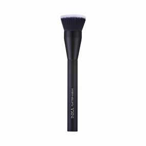 INIKA Flat Top Kabuki Brush | Buff and Press Foundation Powder into Skin for a Flawless Complexion. Vegan Bristles, Sustainable Handle.