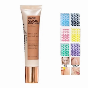 iNNBEAUTY PROJECT Bronze Face Glaze Gel Cream with Squalane, Ceramides & Hyaluronic Acid (0.85 oz / 25 ml)   Bonus Acne Patch (36 Pieces)