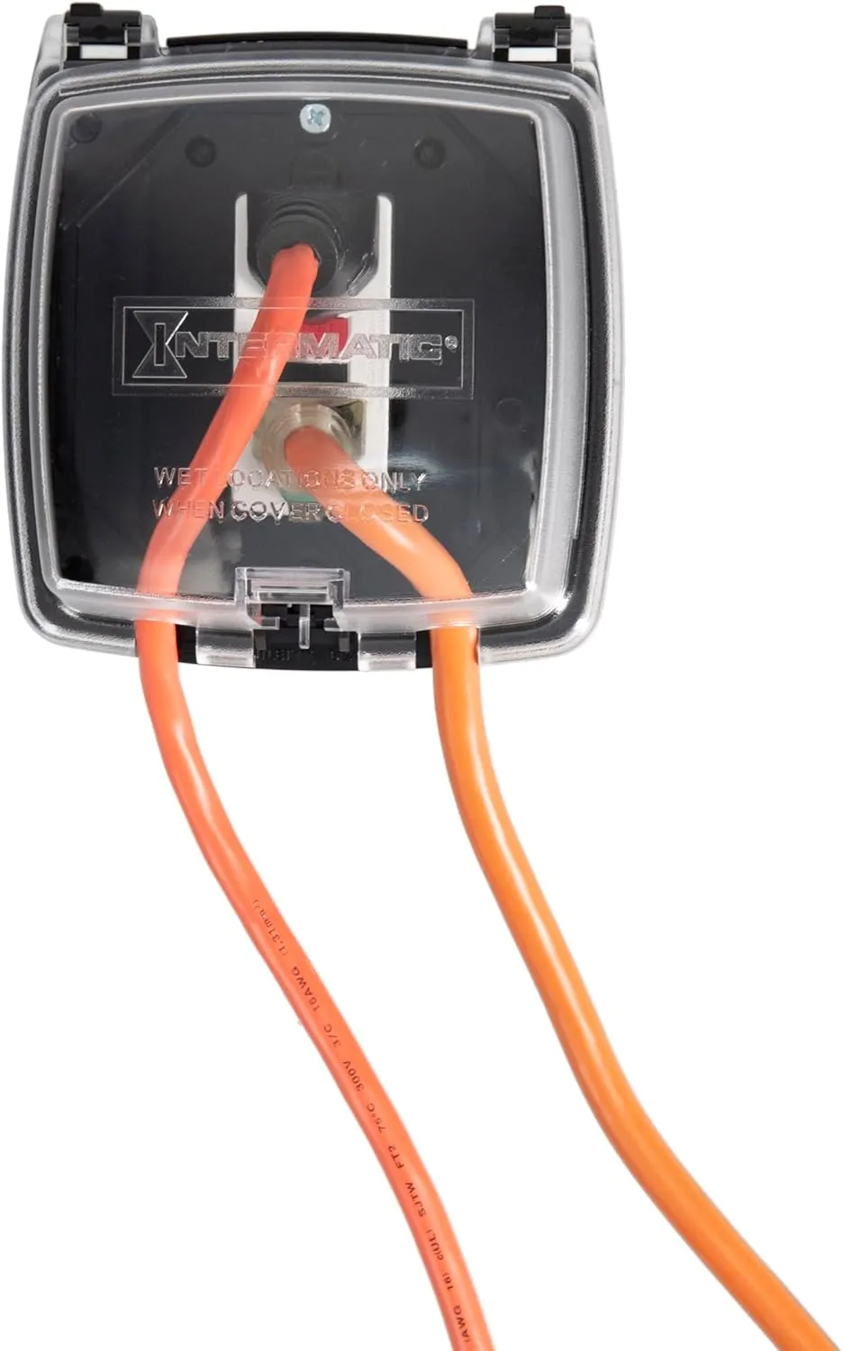 Intermatic WP1020C Weather Proof Plastic Receptacle Cover for Two-Gang 4” Box Single Gang Applications - Heavy-Duty UV Stabilized Polycarbonate - Outdoor Electrical Outlet Protection