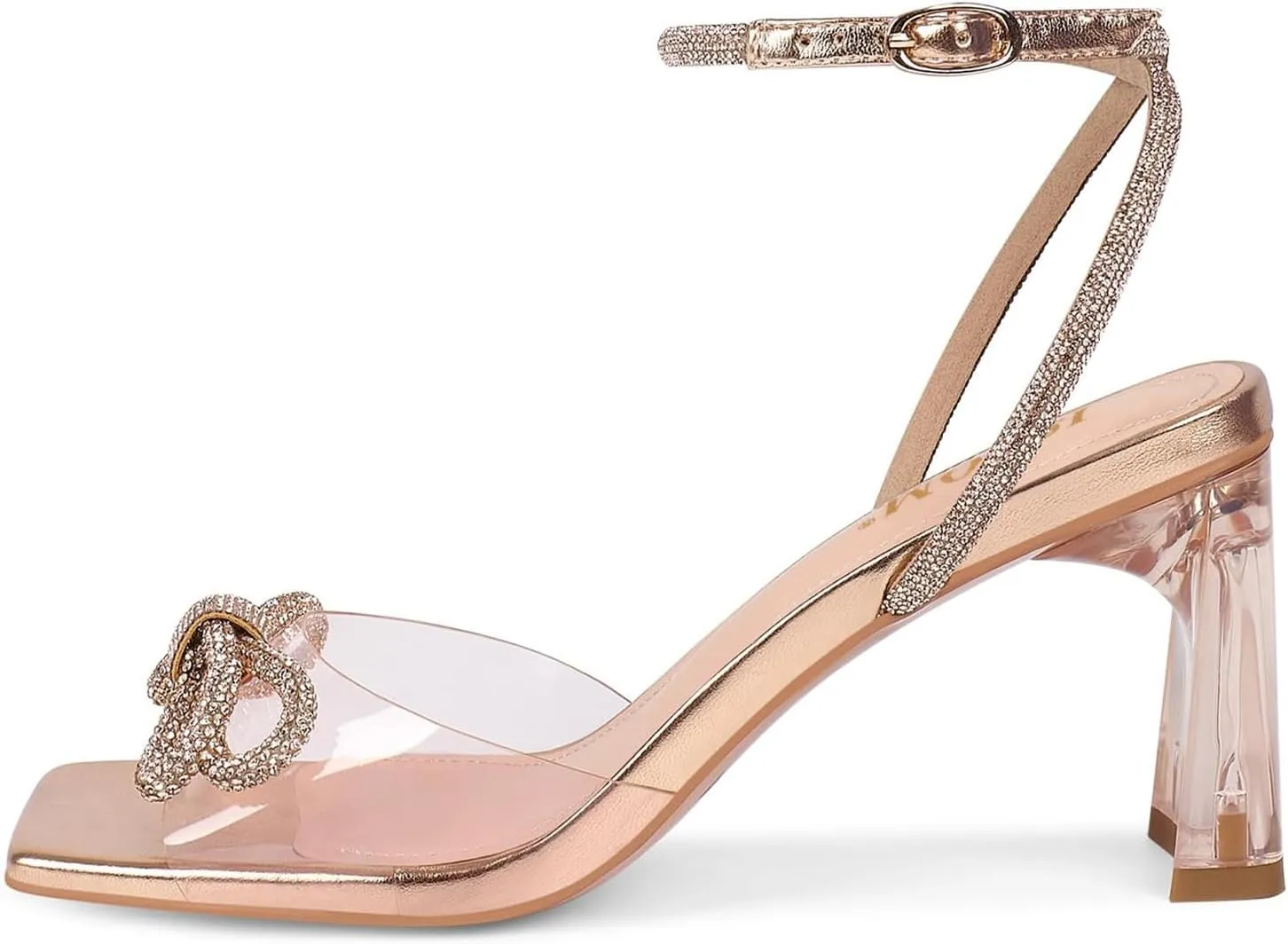 ISNOM Clear Rhinestone Heels for Women, Comfortable and Sassy, Suitable for All Occasions