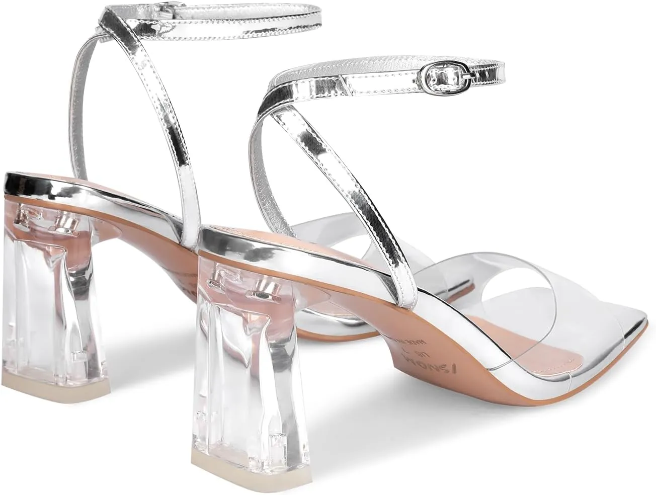 ISNOM Clear Rhinestone Heels for Women, Comfortable and Sassy, Suitable for All Occasions