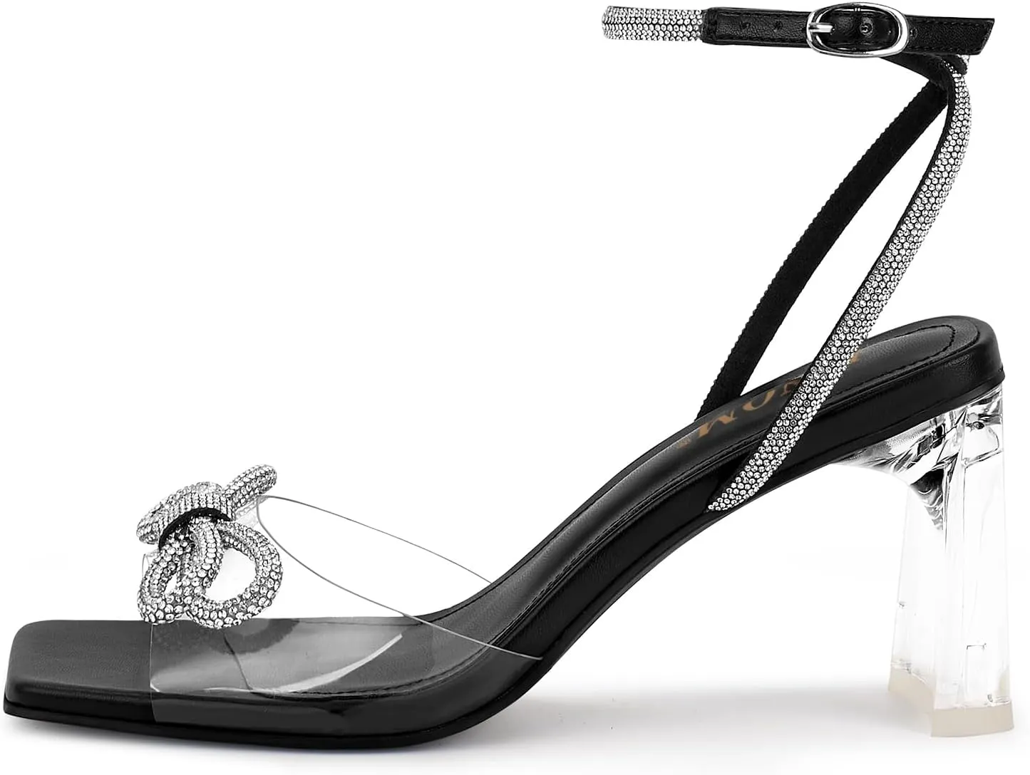 ISNOM Clear Rhinestone Heels for Women, Comfortable and Sassy, Suitable for All Occasions