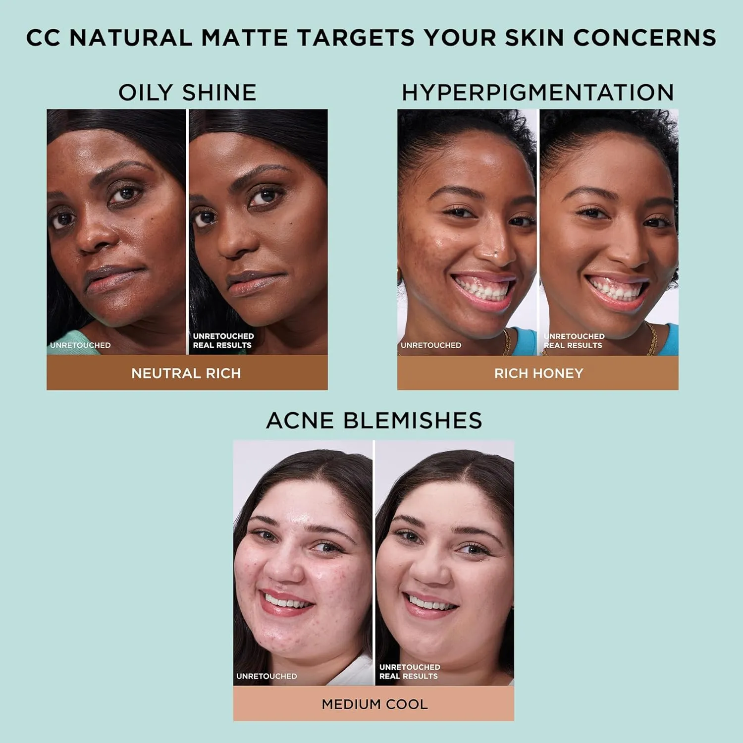 IT Cosmetics CC  Cream Natural Matte Foundation with SPF 40 - Shine-Reducing & Long-Wear Full Coverage Foundation For Oily Skin - With Hyaluronic Acid - Non-Comedogenic - 1.08 fl oz