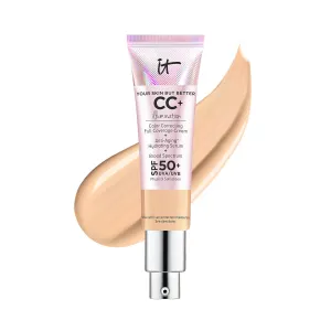 IT Cosmetics Your Skin But Better CC  Cream Illumination - Color Correcting Cream, Full-Coverage Foundation, Hydrating Serum & SPF 50  Sunscreen Radiant Finish 1.08 fl oz