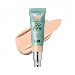 IT Cosmetics Your Skin But Better CC  Cream Travel Size - Color Correcting Cream, Full-Coverage Foundation, Hydrating Serum & SPF 50  Sunscreen - Natural Finish - 0.4 fl oz