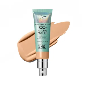 IT Cosmetics Your Skin But Better CC  Cream Travel Size - Color Correcting Cream, Full-Coverage Foundation, Hydrating Serum & SPF 50  Sunscreen - Natural Finish - 0.4 fl oz