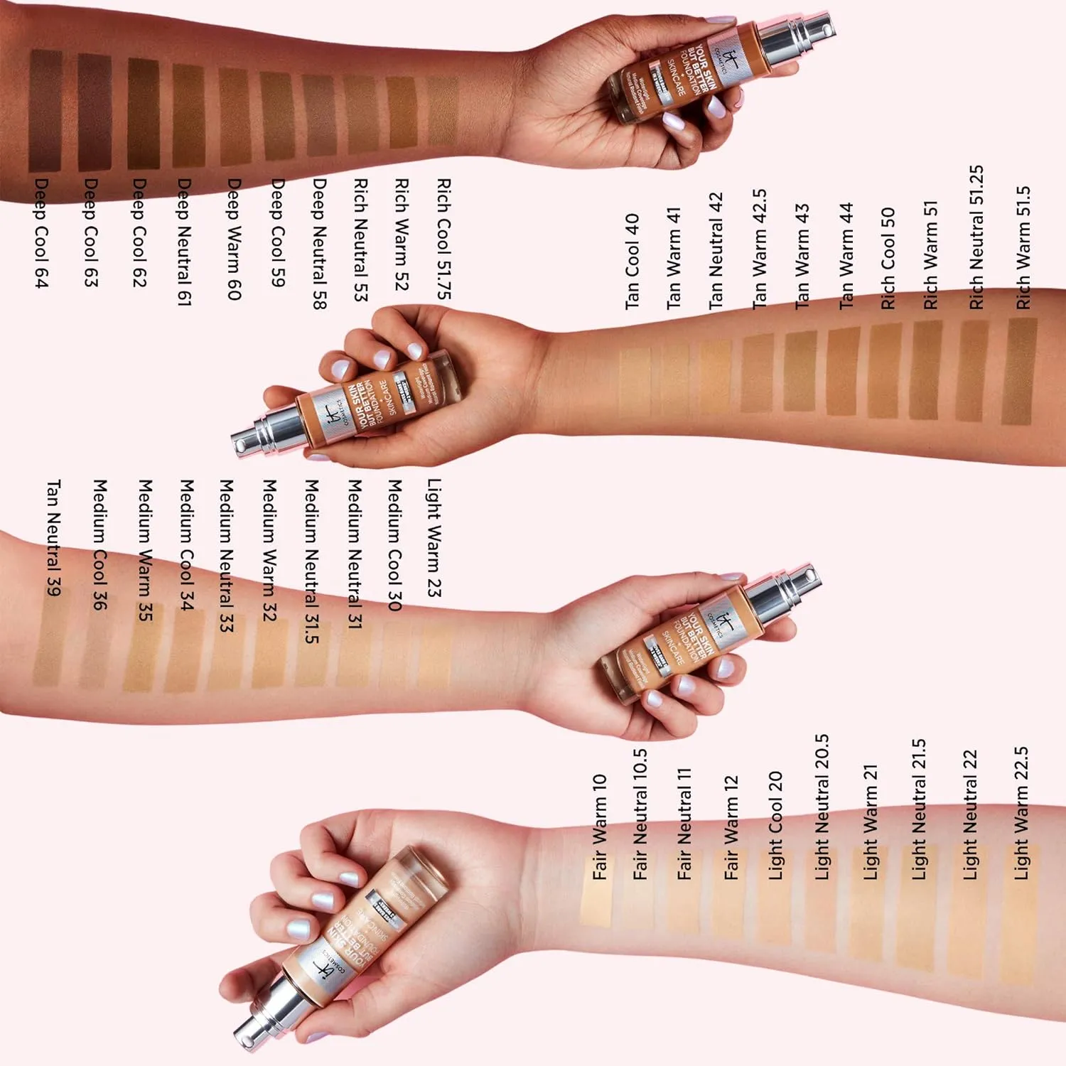 IT Cosmetics Your Skin But Better Foundation   Skincare - Hydrating Medium Buildable Coverage - Minimizes Pores & Imperfections - Natural Radiant Finish - With Hyaluronic Acid - 1.0 fl oz