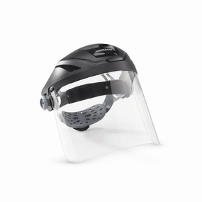 Jackson Safety Lightweight F4XP Premium Face Shield - Mask & Crown with 370 Speed Dial Ratcheting Headgear, ANSI Z87.1, for Work, Grinding, Cutting, Universal Pin Pattern - Uncoated - Clear Tint