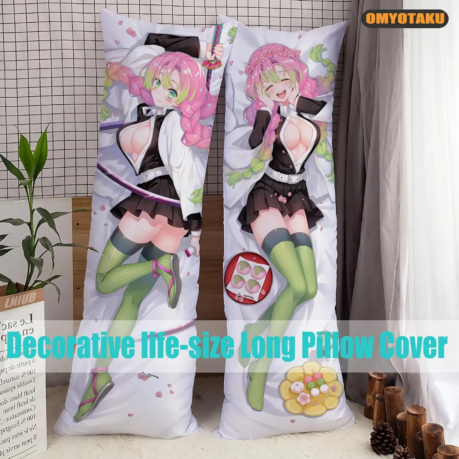 Japanese Anime Girl Hugging Body Pillow Case 19"x59" Female Throw Pillow Cover Comic Dakimakura Case for Otaku Hugging Gift (Color_b)