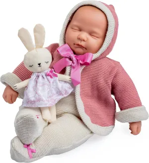JC Toys La Baby Original Pink Collection Gift Set | 17" Soft Weighted Body | Made in Spain | Just Like a Real Baby | Closed Eyes | Reborn Berenguer Boutique