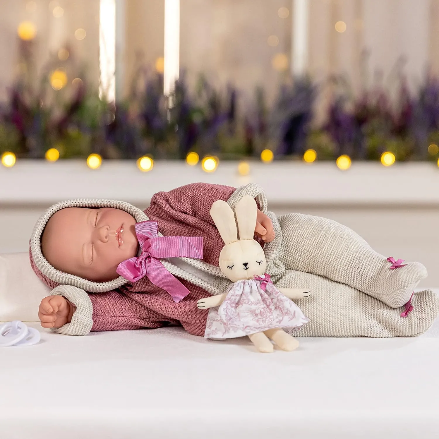 JC Toys La Baby Original Pink Collection Gift Set | 17" Soft Weighted Body | Made in Spain | Just Like a Real Baby | Closed Eyes | Reborn Berenguer Boutique