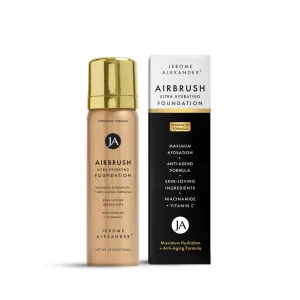 Jerome Alexander Airbrush Foundation Ultra Hydrating, Spray Foundation Makeup with 2x the Active Ingredients, Ultra-Light, Buildable, Full Coverage Formula (Light)