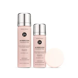 Jerome Alexander MagicMinerals AirBrush Foundation Bundle – Full Size   Mini Travel Size Spray Makeup, Bright Light – Lightweight, Buildable Coverage with Skincare & Anti-Aging Ingredients