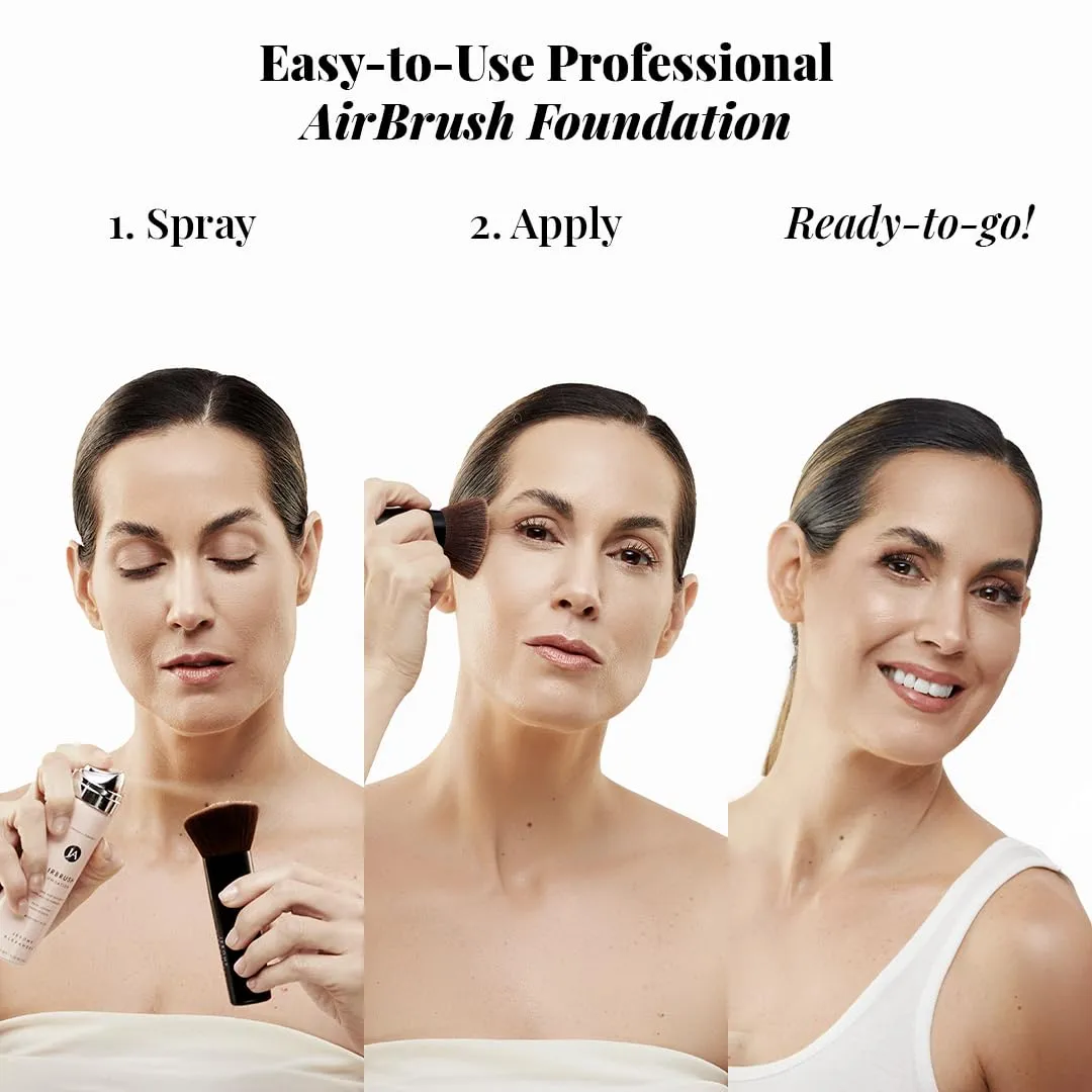 Jerome Alexander MagicMinerals AirBrush Foundation, Spray Makeup with Skincare Active Ingredients, Ultra-Light, Buildable, Full Coverage Formula (Dark Espresso)