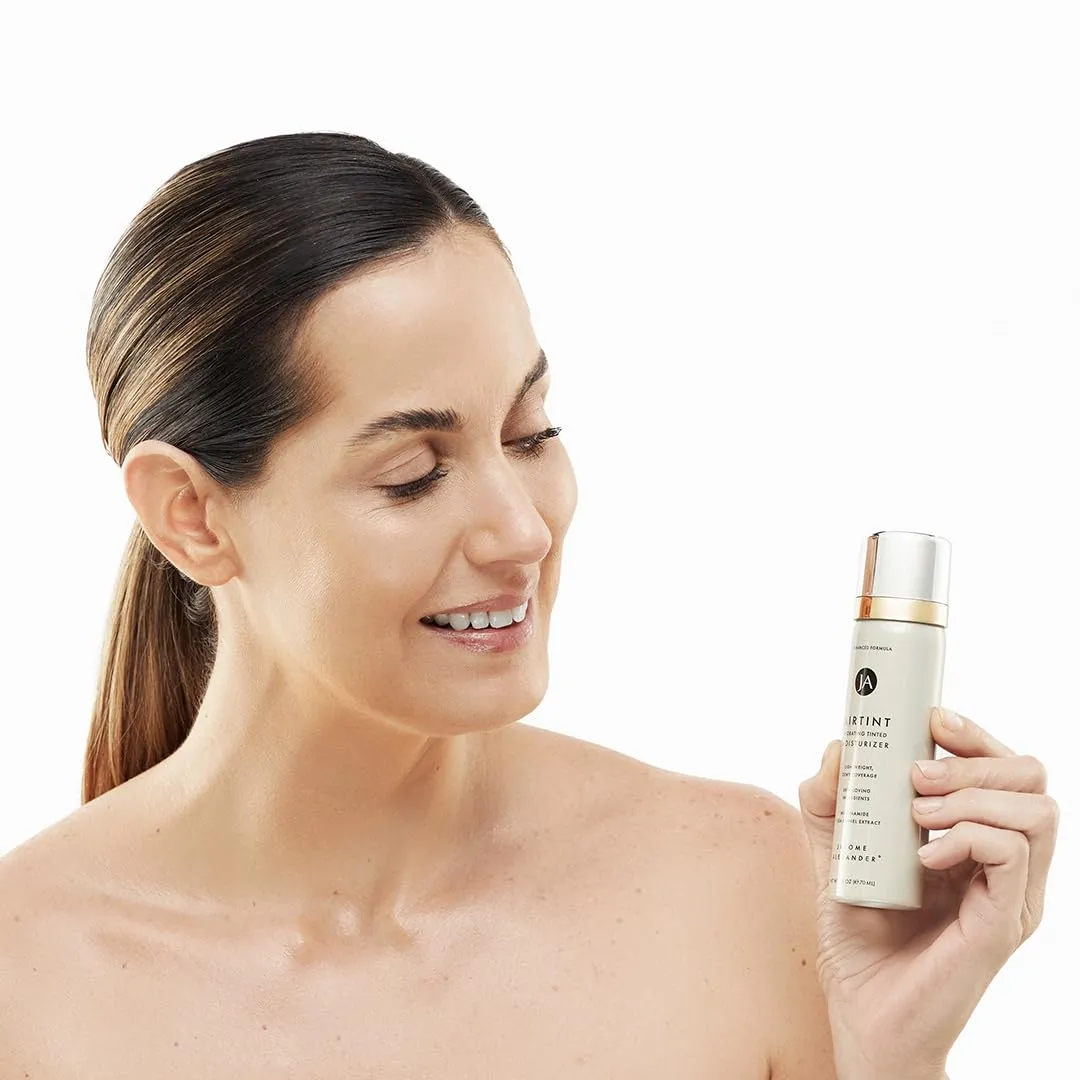 Jerome Alexander MagicMinerals AirTint Tinted Moisturizer AirBrush Spray Light Shade | Tinted Moisturizer Spray with Anti-Aging Ingredients | Warm Medium