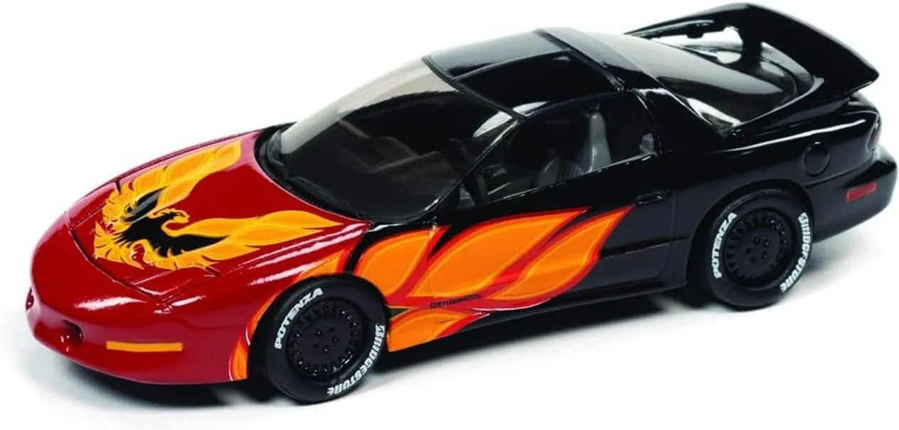 JLSP210A Johnny Lightning 1993 Pontiac Firebird T/A (Black with Flames Black w/R