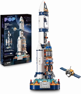 JOJO&Peach Space Exploration Rocket Building Toys, Collectible Display Model Set, Ideas Gift for Adults Boys Girls Age 8 （863 Pieces）