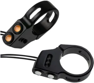 Joker Machine Rat Eye LED Fork Mounted Turn Signals - 39mm - Black/Amber 052001B