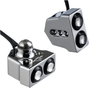 Joker Machine Rat Eye LED Side Mounted Turn Signals - Chrome/Amber 05208AC