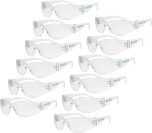 JORESTECH Eyewear Protective Safety Glasses, Polycarbonate Impact Resistant Lens Pack of 12 (Clear)