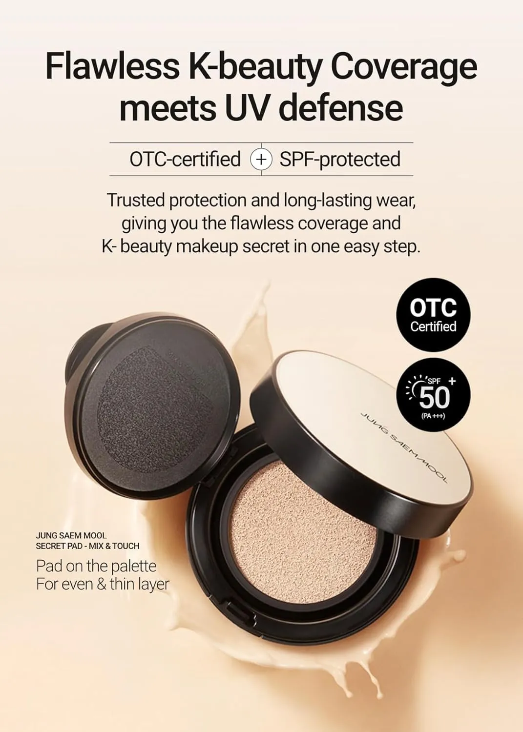 [JUNGSAEMMOOL OFFICIAL] Essential Skin Nuder Cushion (Bronze) | Refill Not Included | Natural Finish | Buildable Coverage | Makeup Artist Brand | Cream Foundation