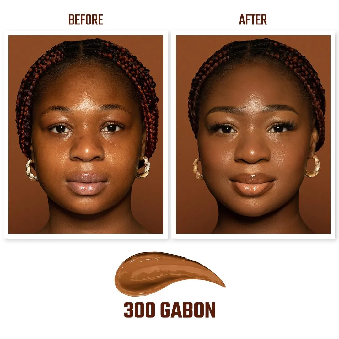 Juvia's Place I Am Magic Natural Radiance Foundation - 300Gabon - Full Coverage Liquid Foundation Makeup for Dry, Mature, Aging, and Combination Skin - Lightweight Longwear Base with Radiant Finish