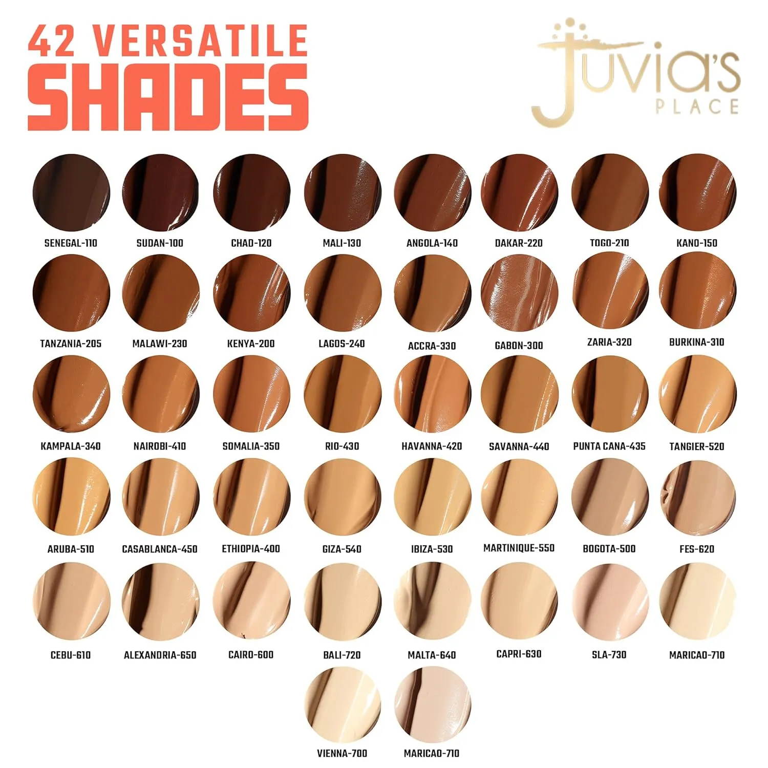 Juvia's Place I Am Magic Velvety Matte Liquid Foundation 140 - Angola - Deep Dark w/Warm Undertone, Makeup Foundation Full Coverage, Lightweight, Long Wear, Velvety Matte Finish
