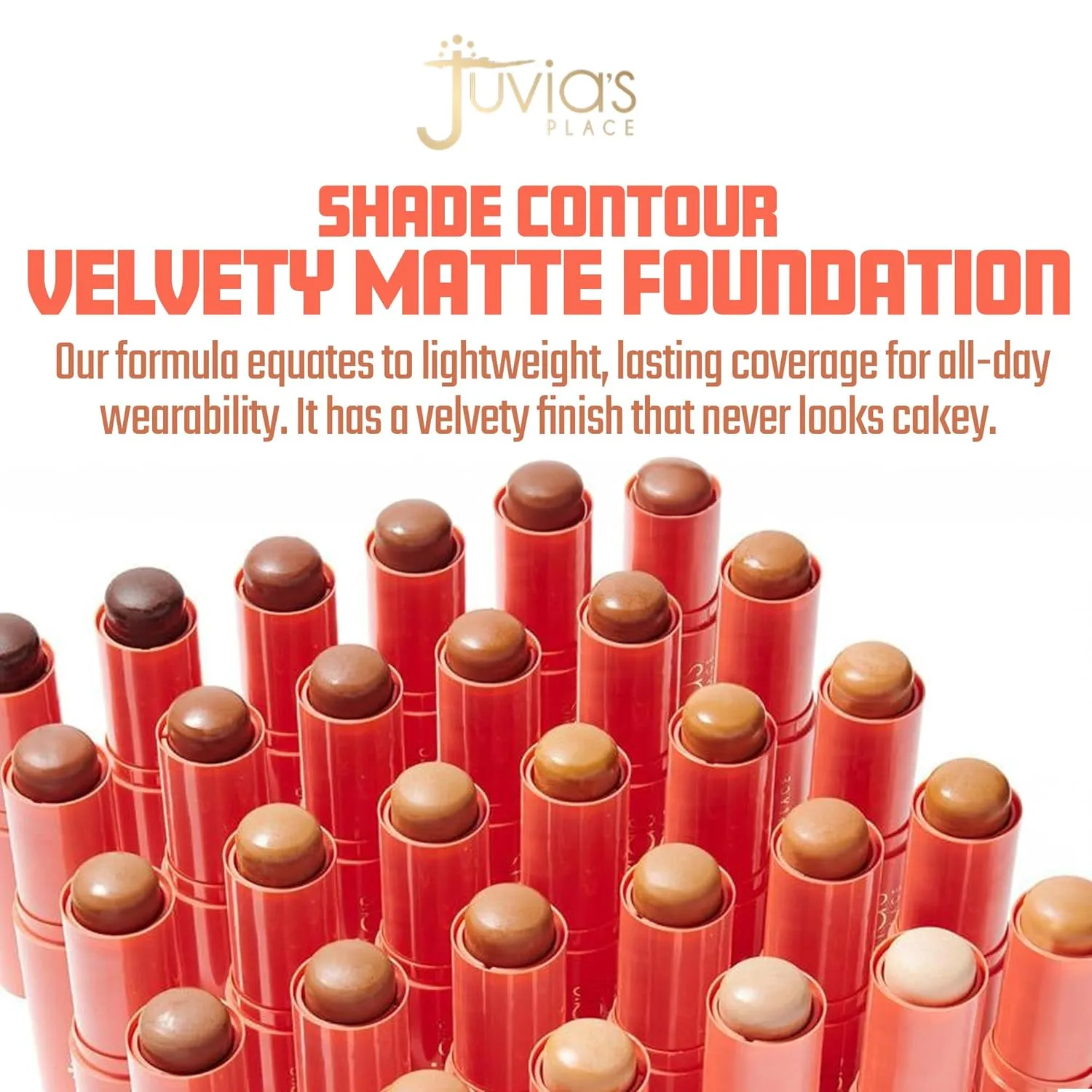 Juvia's Place Shade Stick Foundation, Concealer, Contour, Grenada, Tan w/Golden Warm Undertone, .34 oz