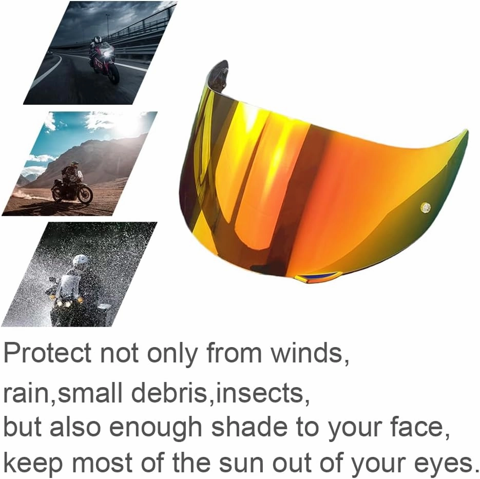 K1 Face Shield Uv-protected For AGV K1, K1S, K3SV, K5, K5S Helmet Shield Visor Windshield (-Revo Deep Red-day use only)