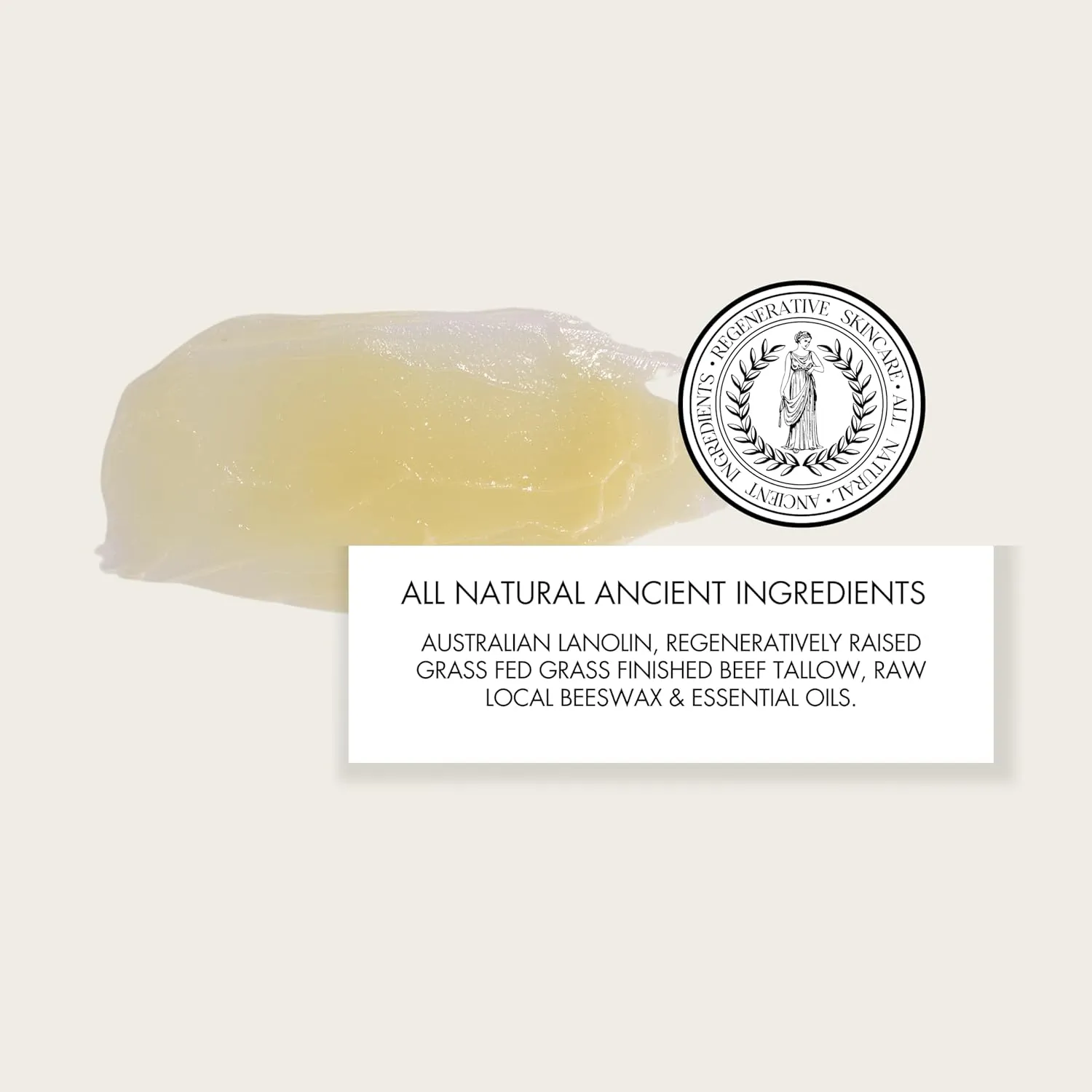 KALOS CO Tallow Vanilla Lip Mask with Grass Fed Beef Tallow for skin and lips, Best Lip Balm For severly chapped lips lanolin and tallow balm all natural lip mask (15ml, Vanilla)