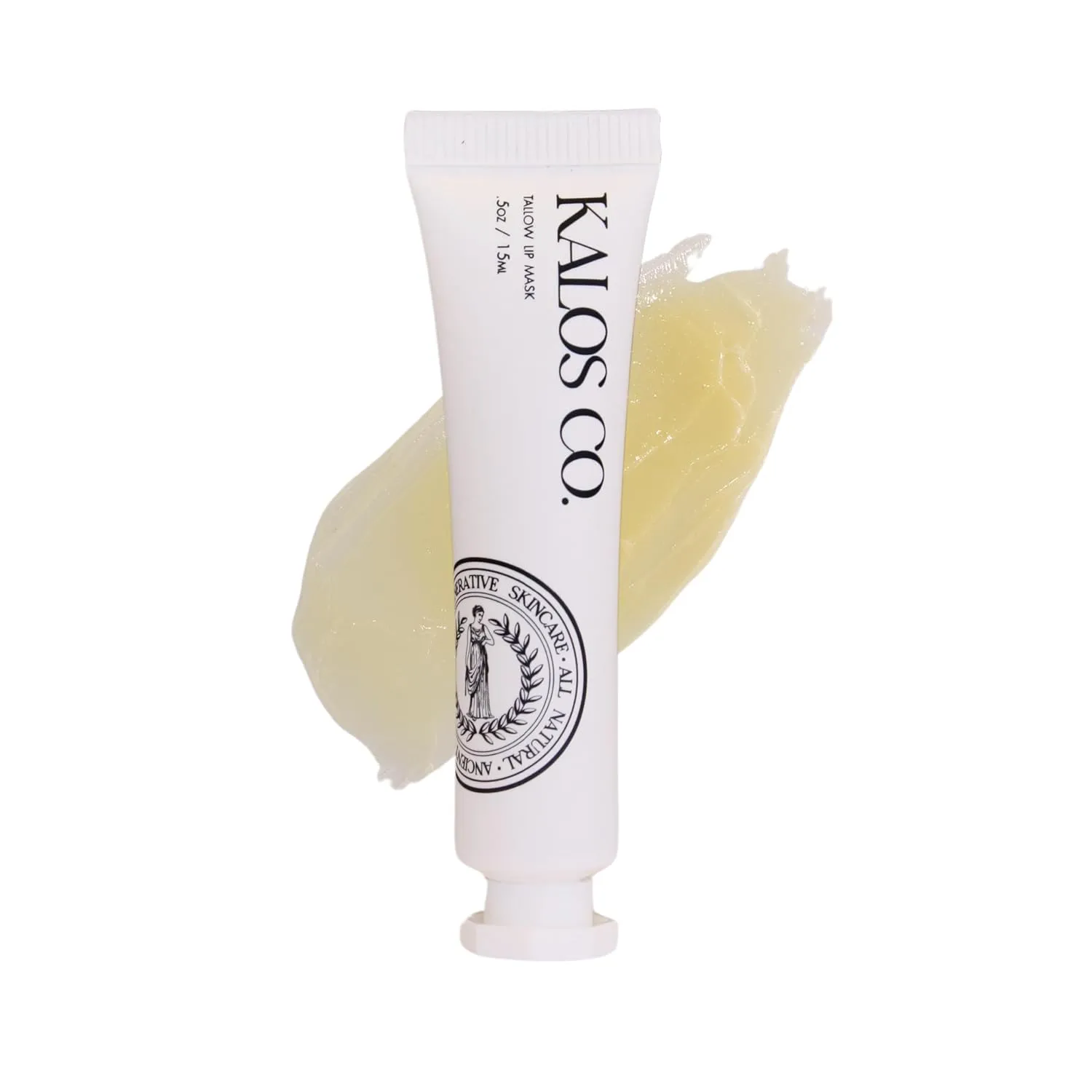 KALOS CO Tallow Vanilla Lip Mask with Grass Fed Beef Tallow for skin and lips, Best Lip Balm For severly chapped lips lanolin and tallow balm all natural lip mask (15ml, Vanilla)