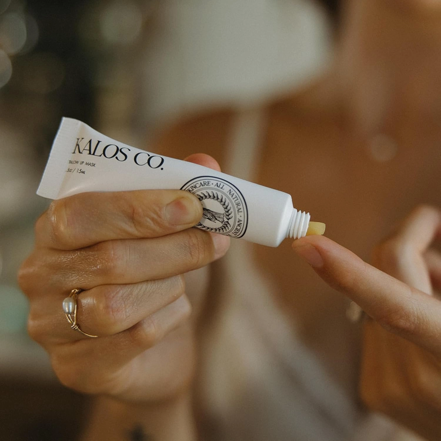 KALOS CO Tallow Lip Mask with Grass Fed Beef Tallow for Skin and Lips, Best Lip Balm for severely chapped lips lanolin and tallow balm all natural overnight lip mask (1)