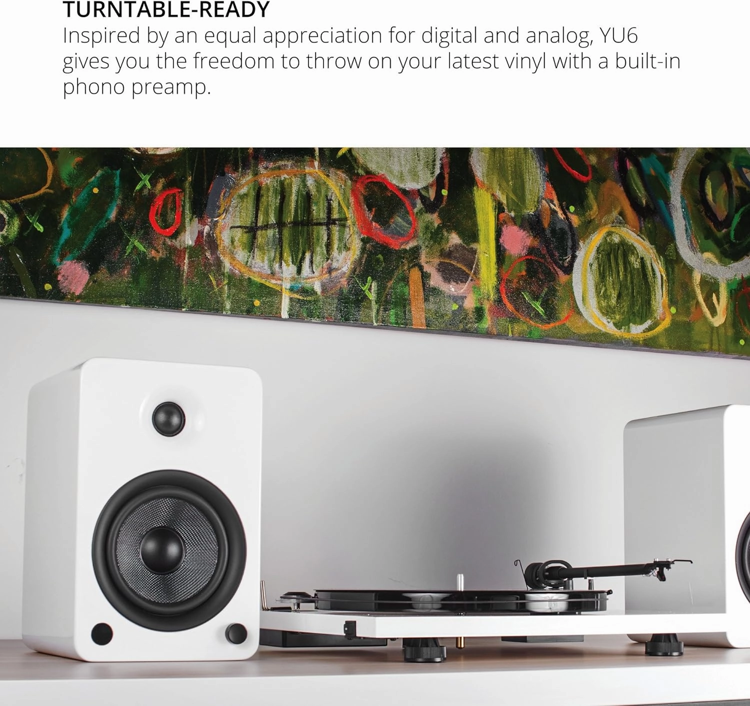 Kanto YU6GR Powered Bookshelf Speakers with Bluetooth and Phono Preamp | Pair | Gloss Red