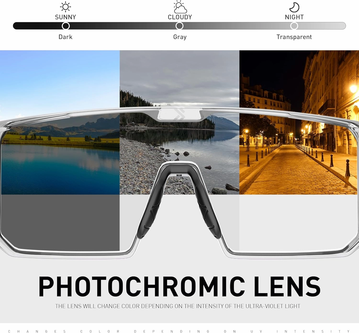 KAPVOE Photochromic Cycling Glasses Men Women Clear Mountain Bike Sunglasses MTB Bicycle Riding Sports Triathlon Running K232