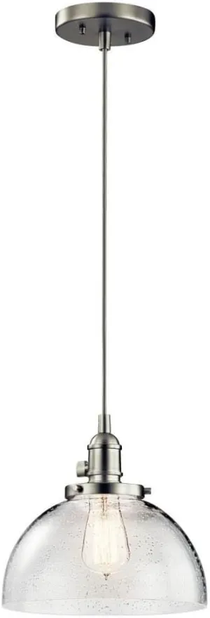 KICHLER Avery 9.25" 1 Light Wall Sconce with Clear Seeded Glass Brushed Nickel