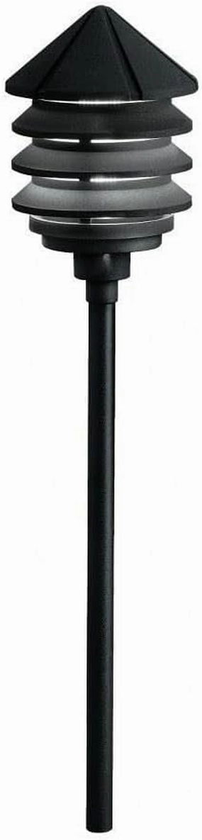 Kichler 15005BKT Six Groove Path & Spread 1-Light 12V, Textured Black