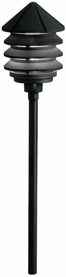 Kichler 15005BKT Six Groove Path & Spread 1-Light 12V, Textured Black