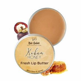 Kokum Honey Lip Balm Fresh Infused Lip Butter With Desi Ghee & Raw Honey For Lip Pigmentation, Lightening, Lip Repair, Dark And Chapped Lips (10gm) (Pack of 1)