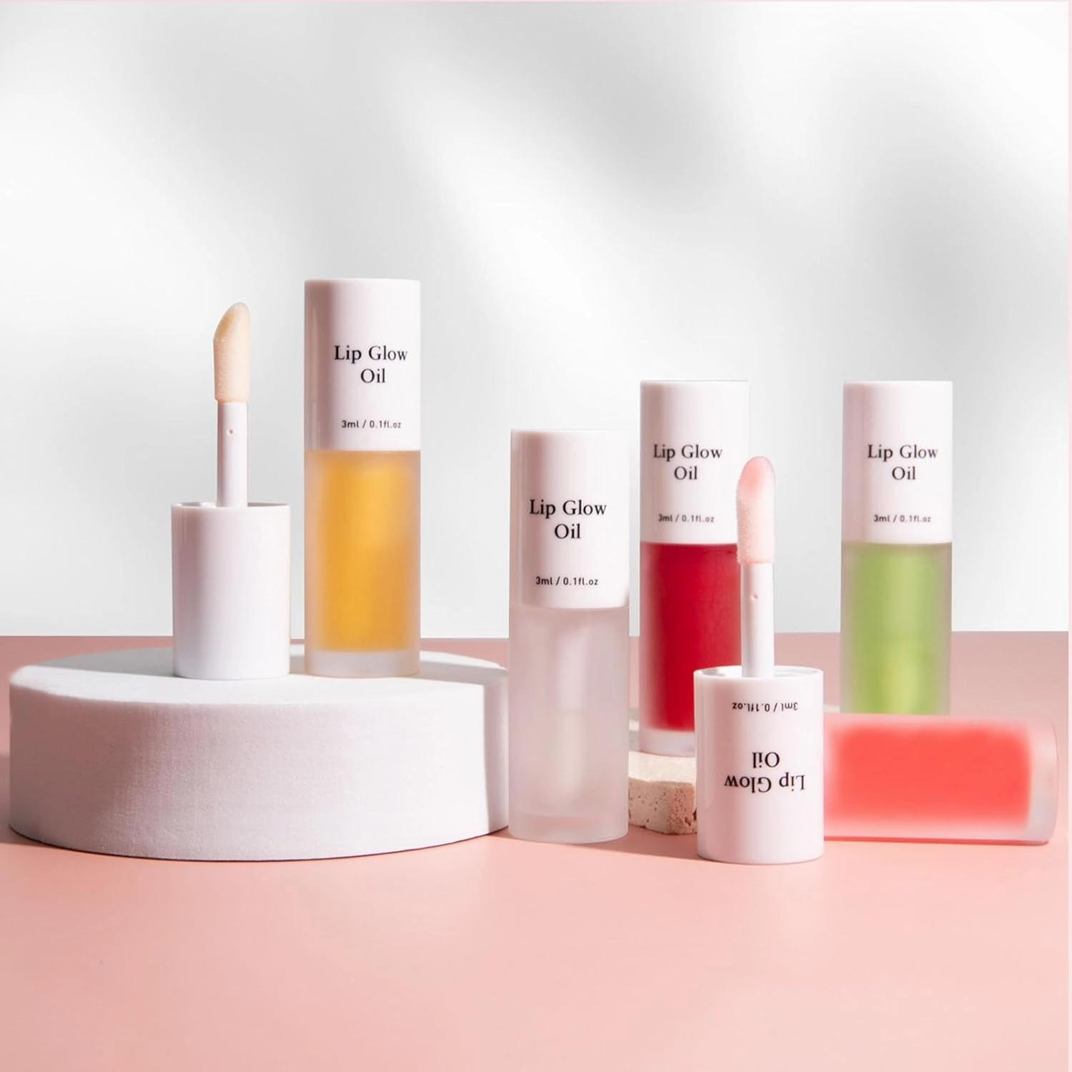 Korean Lip Oil, Fruity Flavor Lip Glow Oil, Big Brush Head Lip Oil, Moisturizing Lip Glow Oil Long Lasting Nourishing Lip Gloss, Lip Gloss with Non-Sticky Formula