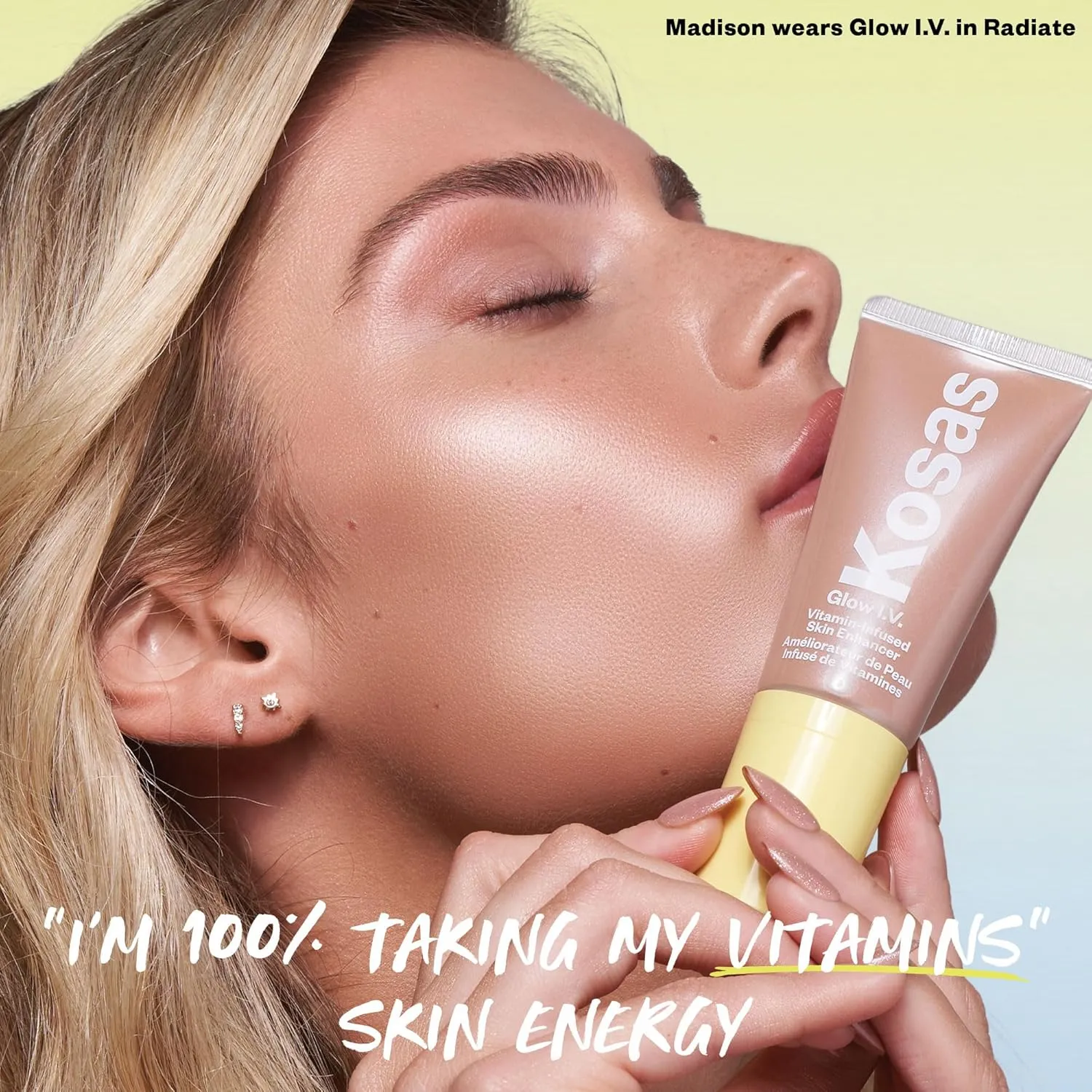 Kosas Glow I.V. Vitamin-Infused Skin Enhancer Face Makeup - Tinted Beauty Highlighter for a Healthy Glow - Reflect