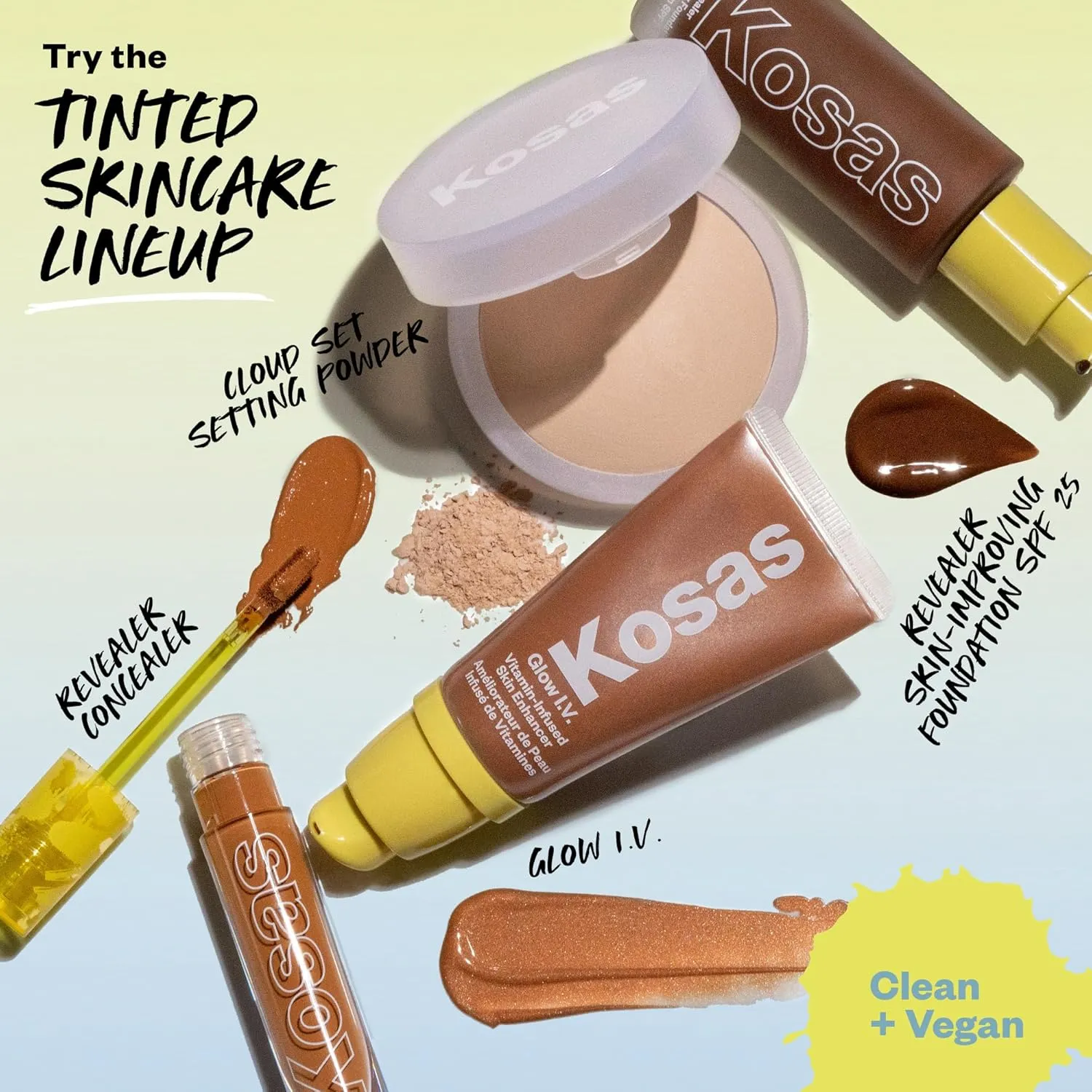 Kosas Glow I.V. Vitamin-Infused Skin Enhancer Face Makeup - Tinted Beauty Highlighter for a Healthy Glow - Reflect