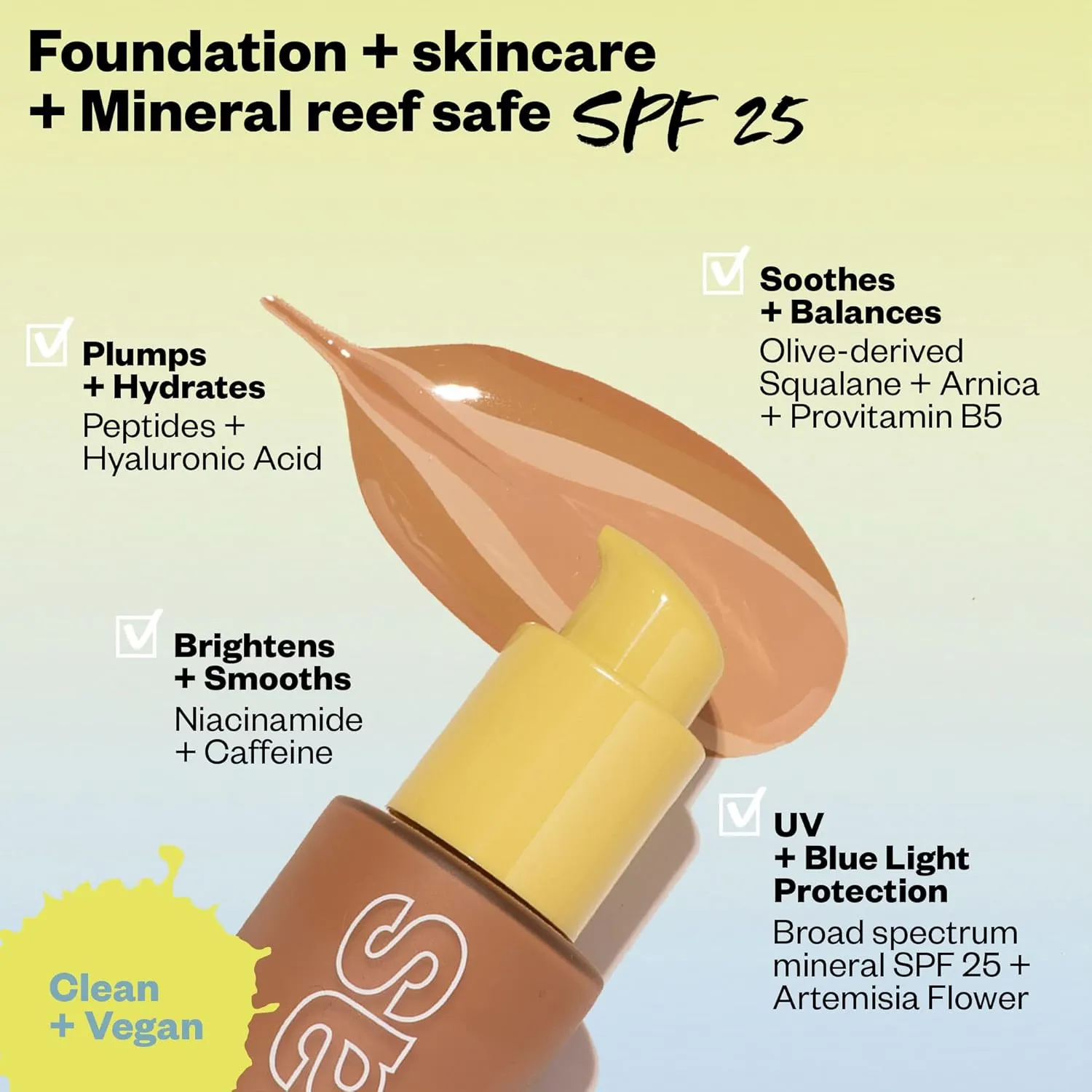 Kosas Revealer Skin-Improving Foundation with SPF 25 Protection -Hydrate, Brighten, Soothe, Plump, Protect Skin - Smoothing Texture, Natural Finish and Clean Formula - Deep Neutral Olive 400