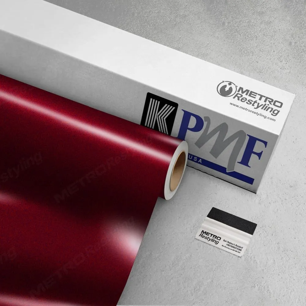 KPMF Gloss Red Black Iridescent Vinyl Wrap 5ft x 12ft w/Metro Restyling Squeegee | K75408