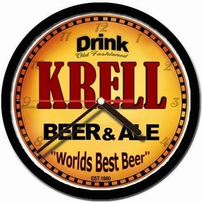 KRELL beer and ale cerveza wall clock