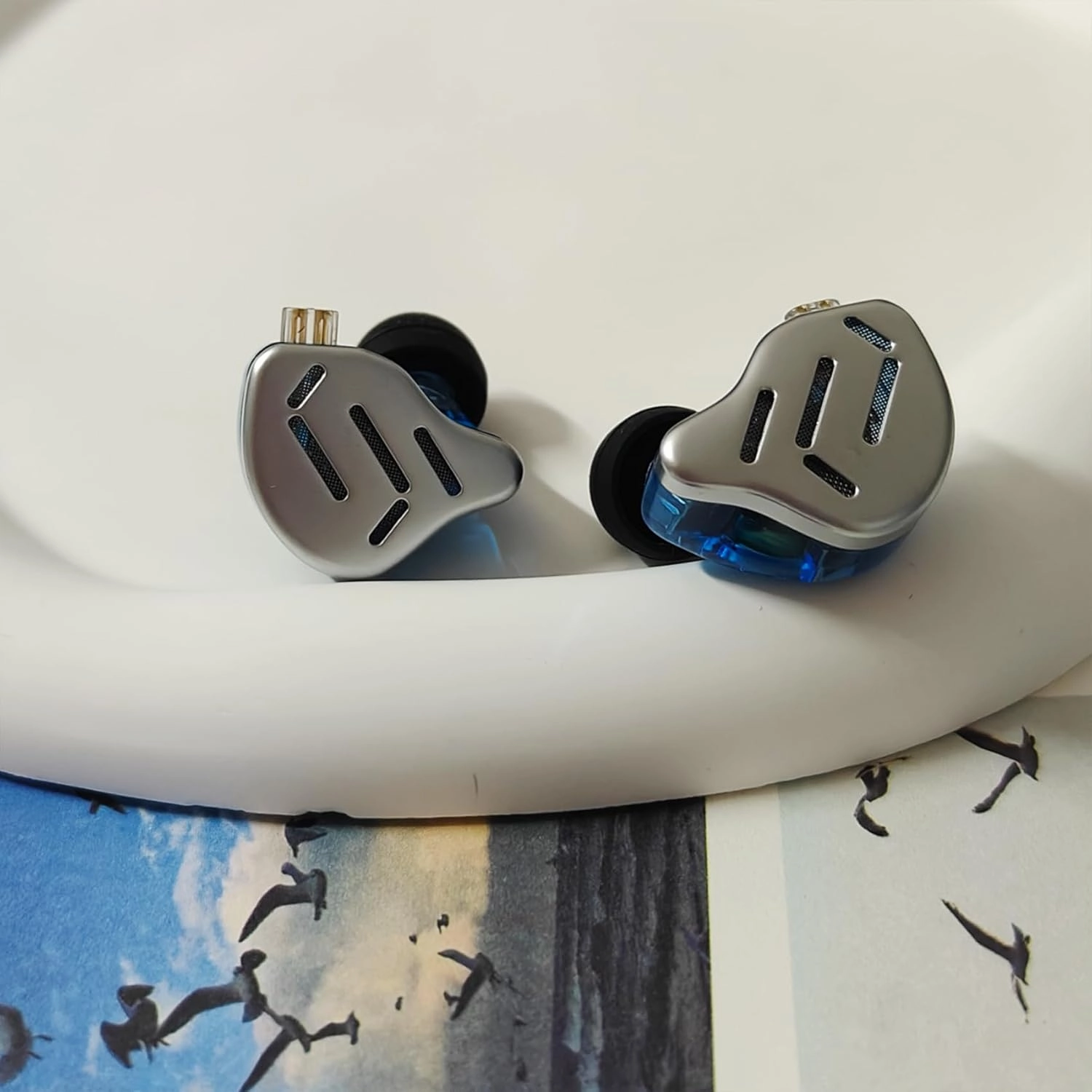 KZ Zax in Ear Monitor Headphone,16-Units HiFi Noise Reduction Hybrid-Driven IEM Headphone, Zinc Alloy Earbuds Earphones with Detachable Silver-Plated Upgrade Cable (Zax-Silver, with mic)…