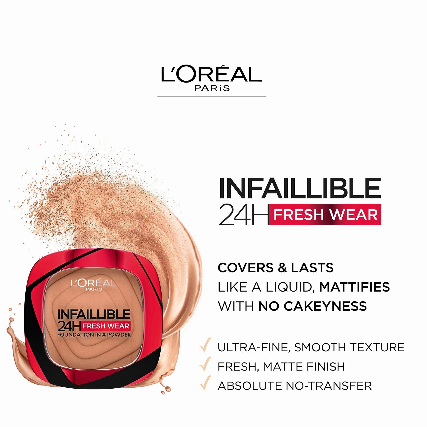 L'Oreal Paris Infallible 24H Fresh Wear Foundation In A Powder 9g