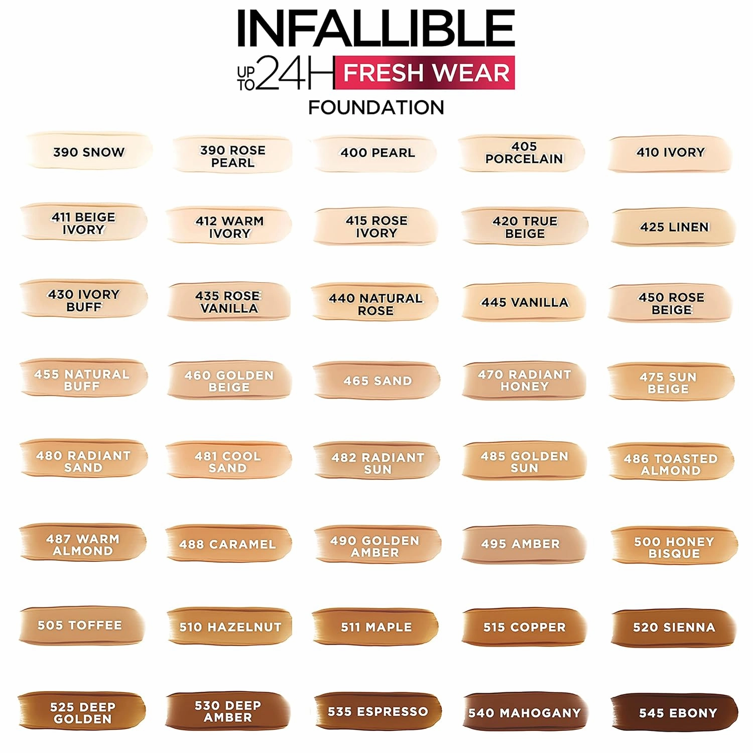 L’Oréal Paris Makeup Infallible Up to 24 Hour Fresh Wear Foundation, Radiant Sand, 1 fl; Ounce (Pack of 2)